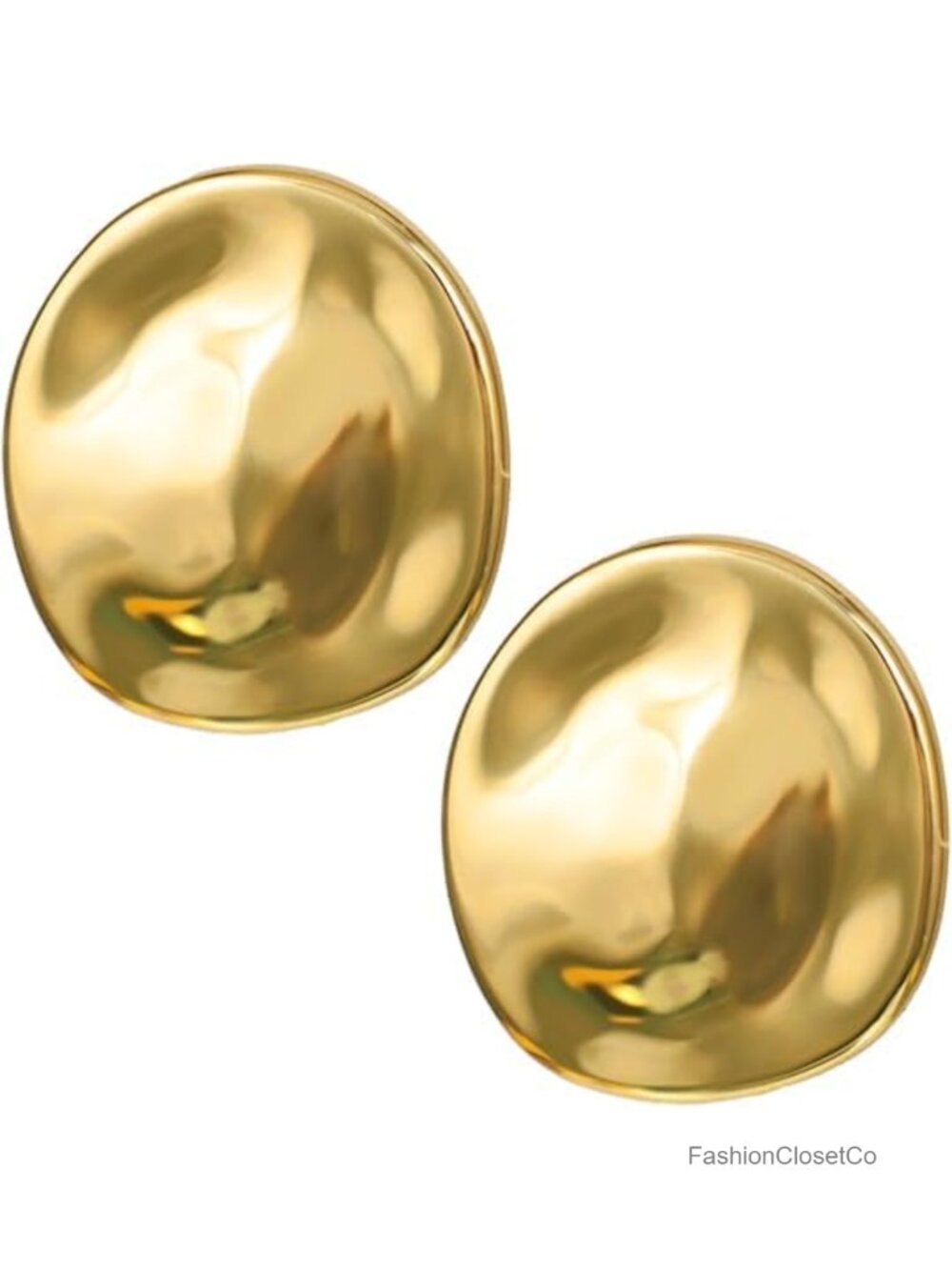 2PC Gold Stainless Steel Irregular Round Brooch Pins Geometric Lapel Corsage